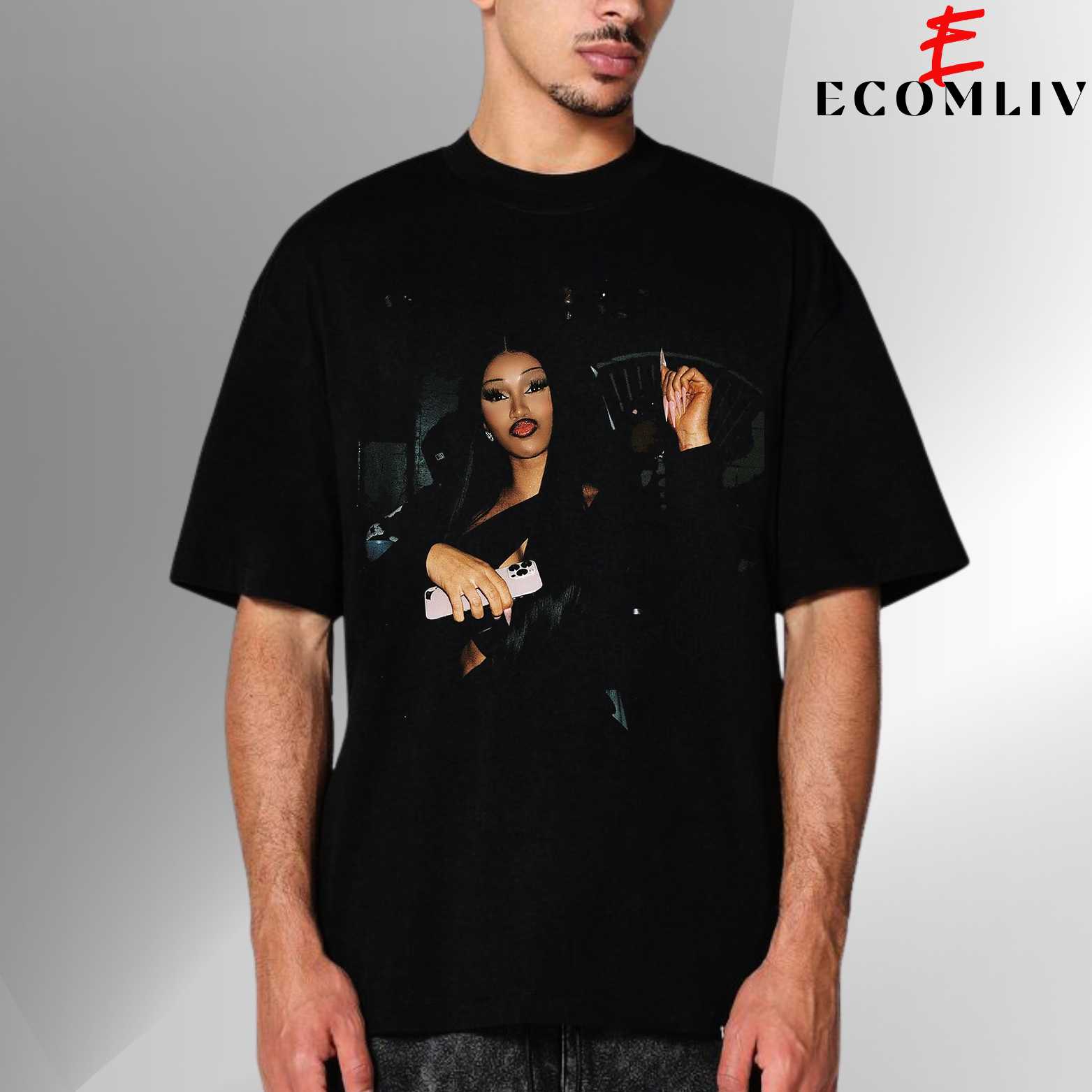 Cardi B Face Rap Tee, Unisex Music Streetwear, Graphic Trap T-Shirt